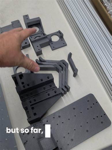 Building this CNC table piece by piece, and today’s print is a massive one! We’re running polycarbonate carbon fiber on the Creality K2 Plus, and the strength of this material is next-level. 🏎️💨 ​A few parts are still a couple of weeks out in the mail, but we’re making progress every single day. I’ve got some big plans for what this table is going to do once it’s live, so you definitely want to stay tuned for the reveal. I’m learning a ton as I go, so if you have any pro-tips for working with 