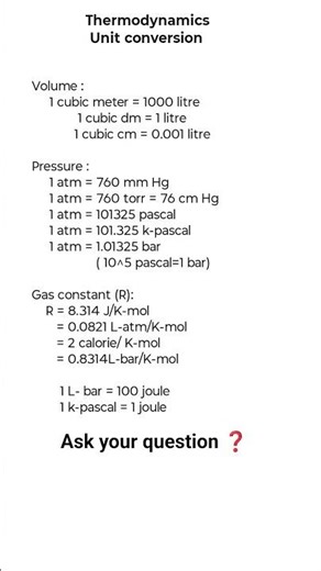 #thermodynamics unit conversion #chemistry #learning #unitconversion