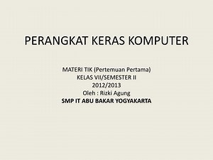 PERANGKAT KERAS KOMPUTER - SlideServe