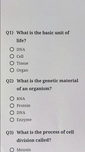 Biology Quiz Challenge | Score 3/3!