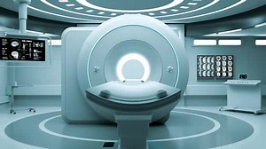 Futuristic MRI Scan Room Medical Diagnostics Animation