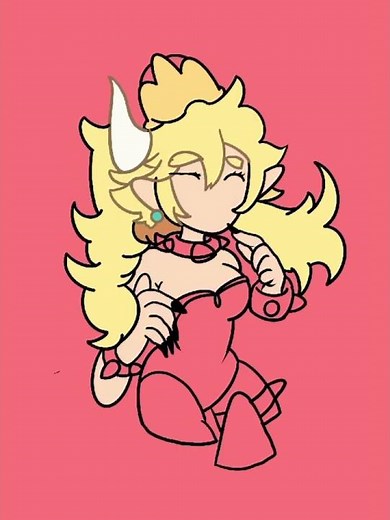 Drawing Bowsette or Evil Princess Peach #art #mariobros #princesspeach #bowser