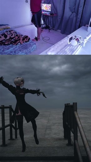 Cold android energy meets chaotic VR vibes 👁️‍🗨️NieR avi going off in VRChat #VRChat #NieR #Shorts