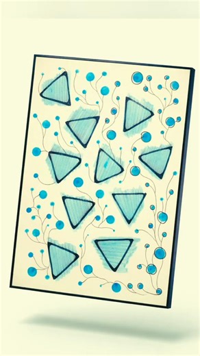 Triangles & Flow Doodle |Mesmerizing Blue Pattern Art #shorts #art #drawing #shorts #shortvideo