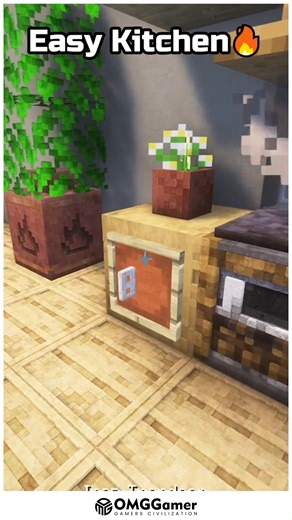 🍳 Minecraft Easy Kitchen With Simple Layout and Cozy Home Vibes 🏡 🍳 ✨ Build an easy kitchen using slabs, trapdoors, barrels, and item frames to create counters and cabinets. Add a furnace, smoker, cauldron sink, and warm lighting to make it perfect for survival houses or modern homes. 🕯️🪵 #MinecraftKitchen #EasyBuild #InteriorDesign #MinecraftIdeas #CozyHome | OMGGamer