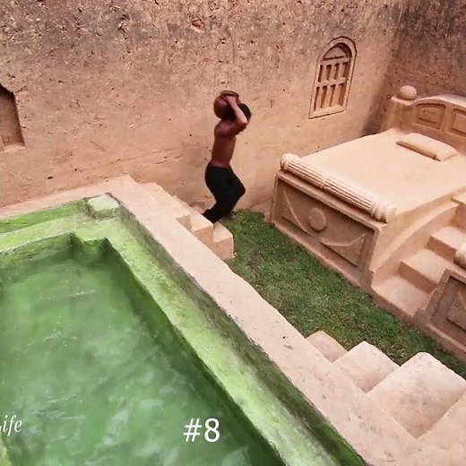 63 Days Building The Most Luxurious Underground Twin Bedroom and Coconut Bathtub