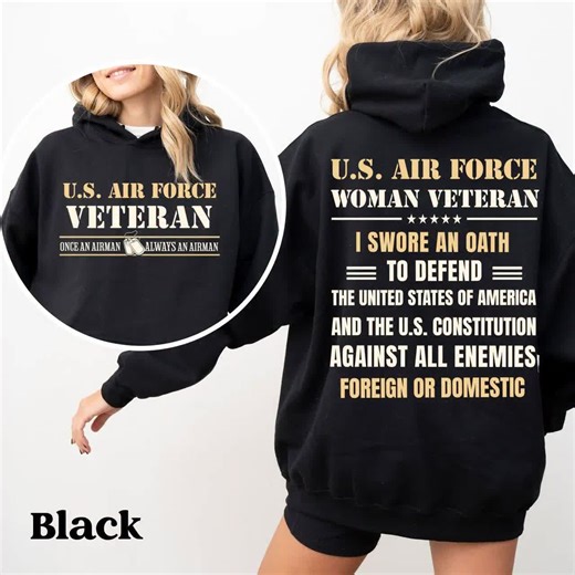 U.S. Air Force Female Veteran Hoodie, Military Woman Hoodie, Female Veterans Veteran's Day Gift, Gift for Woman Veterans, U.S. Air Force