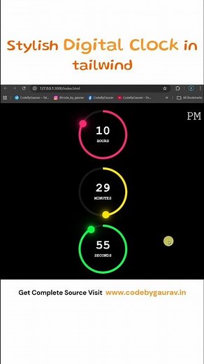 ⚡Modern Digital Clock UI with Tailwind CSS #webdevelopment #coding #tailwindcss