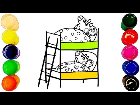 Peppa and George Go to Bed – Fun Coloring for Kids and Toddlers