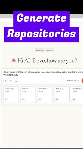 Claude Sonnet 4.5 - Implements Repository Pattern #aicoding