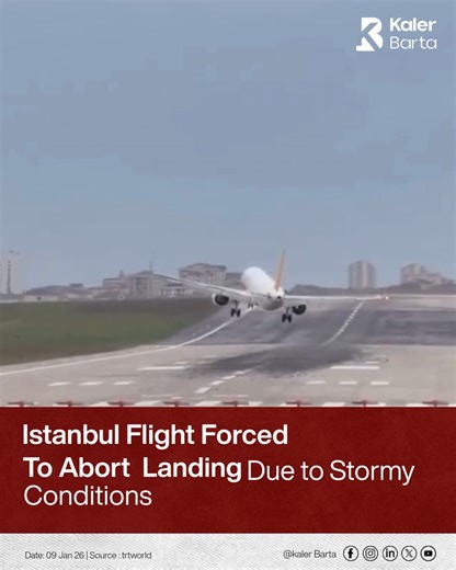 A passenger plane attempting to land at Istanbul’s Sabiha Gokcen Airport on January 8 was forced to abort its approach due to severe stormy winds. The pilot safely regained control and successfully maneuvered the aircraft, avoiding any incident. Authorities say the storm caused dangerous landing conditions, highlighting the challenges pilots face during extreme weather. Passengers were unharmed, and the airport resumed normal operations shortly after. The dramatic abort underscores the importanc