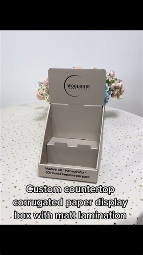 Custom countertop corrugated paper display box with matt lamination #custompackaging #displaybox #paperbox #paperdisplay #counterdisplay #pdq