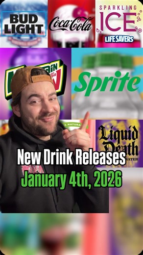 We’re kicking off 2026 with some big drink releases coming to stores including sodas, sparkling waters, and more. @SodaSeekers, @mountain_dewspaper, and I have a great list for y’all with new stuff such as Sprite Chill Mango Citrus, Sparkling Ice Lifesavers, Coca-Cola Cherry Float, Simply Limeade Cherry, Liquid Death MTN Don’t and Killbert Grape, Bubly Mojito Breeze and Tiki Sunrise, and a potential Mountain Dew Blackberry Citrus flavor replacing Overdrive at Casey’s. Are you excited for these n