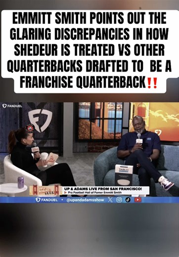 Emmitt Smith’s Fiery Shedeur Sanders Take Has the NFL World Divided! 🤯 Is He Right?! NFL legend Emmitt Smith just dropped a bombshell take on the Browns’ QB situation, and you need to hear this. He went to bat for Shedeur Sanders, claiming he has a different level of “energy, swag, and confidence” that makes him the undeniable leader Cleveland needs. Smith, who has known the Sanders family for years, argues that Shedeur’s championship DNA and training under his father, Deion Sanders, have prepa