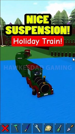 Roblox Build a Boat for Treasure Holiday Train with a nice Suspension Mechanics! #babft #roblox