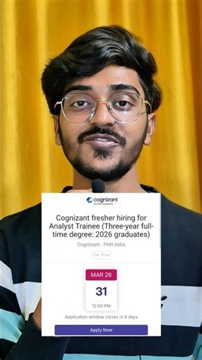 Cognizant Hiring 2026 🔥 | Analyst Trainee | Freshers Apply Now #fresherjobs