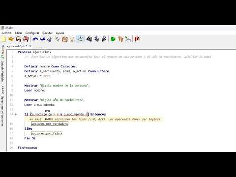 Read a person's name and calculate their age in PseInt