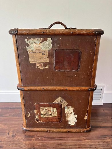 Rare Vintage Steamer Trunk 1890s Antique Travel Chest - Rustic Luggage Decor - Collectible Museum Piece - Etsy