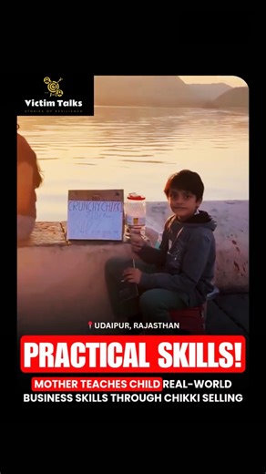 Mother teaches child real business skills #mother #teaching #selling #chikki #udaipur #victimtalks