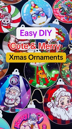 I put all of my custom designs on these acryllic blanks and they turned out so cute! They are super easy to make and always a hit at my markets! I loved both the @bleidruckofficial & joyeza glossy sticker papers and have them linked! Let me know of you have any questions. #christmascrafts #ornaments #stickers #stickerpaper #cutecraft #christmasornaments #diy #fyp #foryou | Sea Pixie Designs