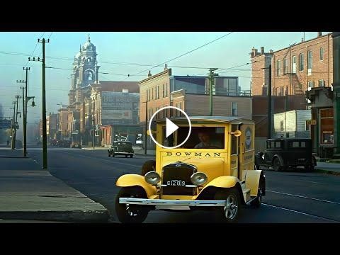 A Day in Chicago 1930s in Color [60fps, Remastered] Sound Design #Video
