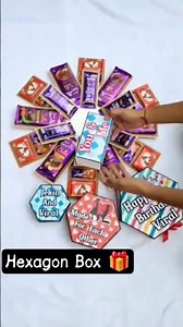 DIY HEXAGON BOX 🎁🎉 #hexagonalexplosionbox #chooseyourgift #customized #boxgift #birthdaygift 🌹💐💞🎁👉