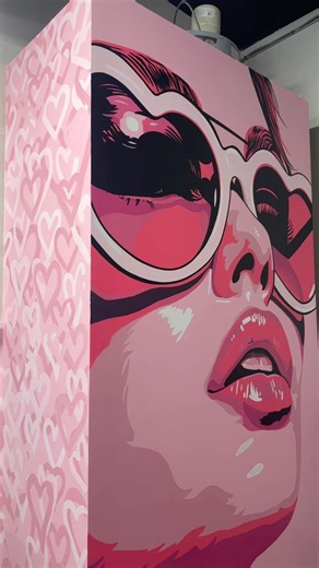 Fresh coat of #pink paint on this #hotgirl #barbie inspired #mural 💕 #pinknation