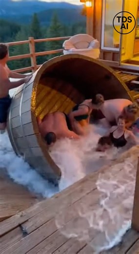 Hot Tub Party Comes Crashing Down After Too Many Guests Jump In A video making the rounds online shows what started as a relaxing soak quickly turning into an unexpected disaster when a group of people crowded into a hot tub on a porch. The footage shows several people already seated in the tub when more guests run up and jump in, clearly testing the limits of both the water and the structure beneath it. Within seconds, the porch gives way, and the entire hot tub drops through the floor, sending