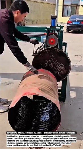 Industrial Barrel Cutting Machine – Efficient Drum Opening Process.