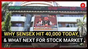 4.9K views · 36 reactions | Stock Markets created new benchmarks today with the BSE Sensex surging past 40,000 points, and NSE Nifty breaching 12,000 for the first time ever. Narendra Modi winning election was a definite reason behind it, but why do Stock Markets love the BJP leader so much? See more: https://bit.ly/2IM1j4c | Indian Express | Facebook