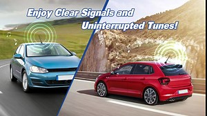 Eightwood Car Stereo AM FM Radio Antenna, Universal Roof Mount Antenna Replacement with Mount Base DIN Plug Connector for Vehicle Car Truck Stereo Receiver Head Unit FM HD Radio