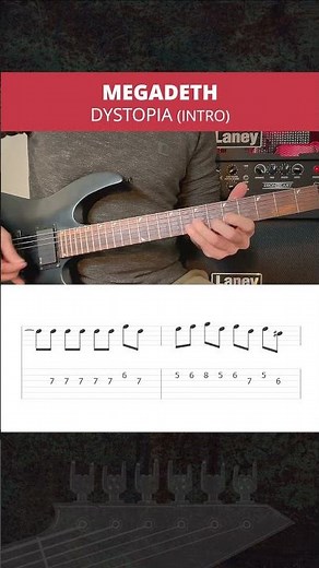 Dystopia Megadeth - guitar tutorial with tabs! #heavymetal #metalguitarlesson #guitar