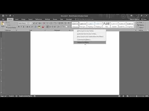How To Hide Or Show Ribbon Bar In Microsoft Word