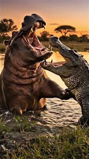 When a Crocodile Picks the WRONG Fight | Hippo Revenge in the Wild | Crocodile Vs hippopotamus
