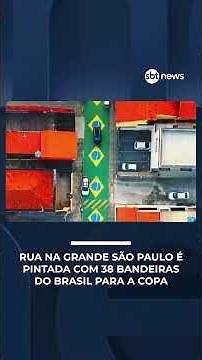 Street in Greater São Paulo painted with 38 Brazilian flags | #RadarNews
