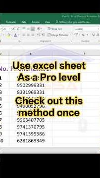 Shortcut to add Code for Phone/Aadhar number | Tip #267 | #viral #trending #exceltips #ytshorts #yt
