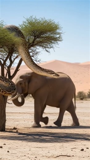 "Elephant vs Giant Python in the Desert | Real Wild Encounter