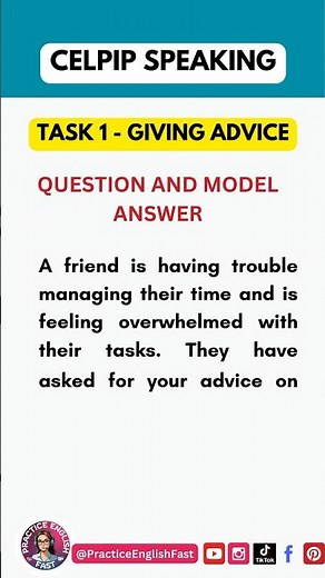 CELPIP Speaking Task 1: Model Question & Sample Answer- How to Give Effective Advice #celpipspeaking