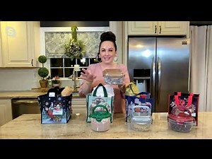 LocknLock Set of 4 Multi-Shape Containers w/ Holiday Bags on QVC