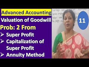 11. Valuation of Goodwill - Prob From Super Profit, Capitalization of Super Profit & Annuity Method