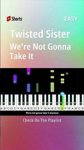 Twisted Sister - We're Not Gonna Take It - EASY Piano TUTORIAL by Piano Fun Play #shorts