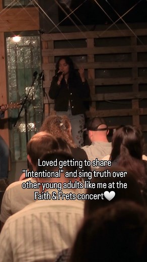 Such a special night. I loved getting to share Intentional and the message behind it with other young adults at Faith & Frets. 🤍 | Cami Crites