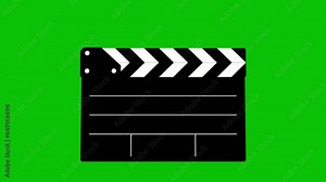 Clapper board animation with green screen background, perfect for films, content, slides, intros, outros, etc. Stock Video
