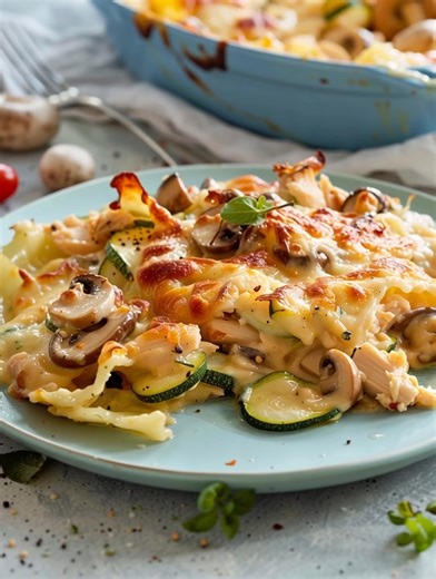 Keto Chicken Mushroom & Zucchini Bake This creamy, cheesy bake combines tender chicken, earthy mushrooms, and fresh zucchini for a comforting low-carb dinner. Each serving is under 7g net carbs.. Full recipe in first comment !!! | Keto & Low Carb Food Network