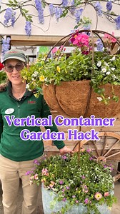 Vertical Gardening Hack You Need to Try! ⬆️✨ Maximize your garden space with this unique vertical container technique! Instead of a traditional topiary, we used an iron sphere topiary to create height and visual interest—way more exciting than your typical boxwood 😉 Plus, you can swap out the plants seasonally! 🌱 Here’s What You Need: ✔️ Large container potting soil ✔️ Iron topiary coco liner 🌸 What We Planted: 🌿 Bottom Layer: Baby’s breath (whimsical & airy), Purple Bacopa (the perfect spil