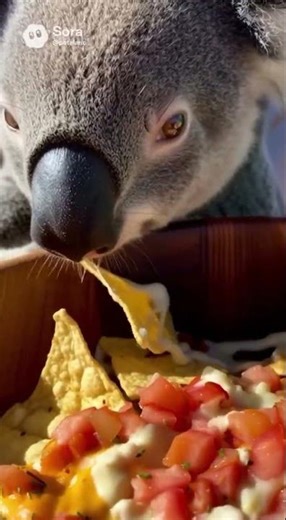 Koala loves nachos!