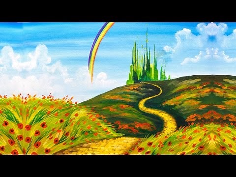Emerald City Step by Step Acrylic Painting on Canvas for Beginners | TheArtSherpa