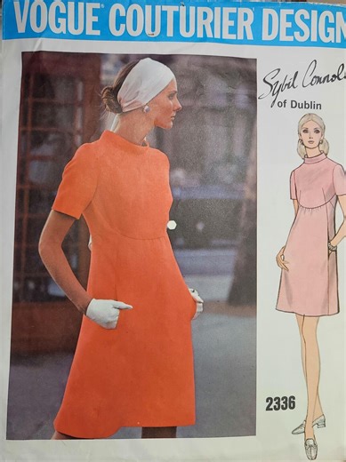 Vintage Vogue 2336 Sybil Connolly Sewing Pattern – Couturier A-line Dress, 1960s, Size 12 PRE-CUT COMPLETE - Etsy