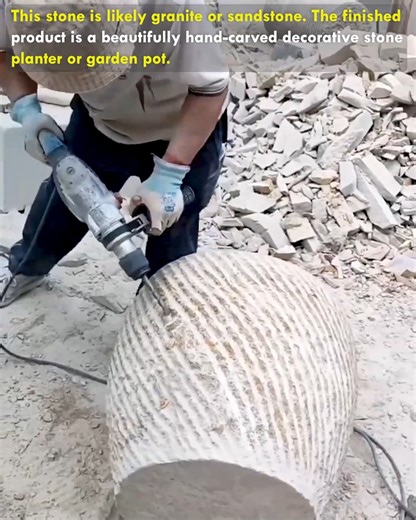 Amazing Hand Carved Stone Planter Process #StoneCarving #HandcraftedPlanter #StonePot #Craftsmanship #GraniteArt | Deep Dive News