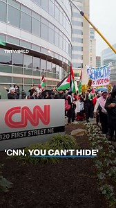 45K views · 3.6K reactions | “CNN, you can’t hide; you tell lies for genocide.” Pro-Palestinian demonstrators gathered in front of CNN's headquarters in Washington DC, US, on December 17, criticising the network's coverage of Israel's war on Palestine's Gaza. | TRT World | Facebook